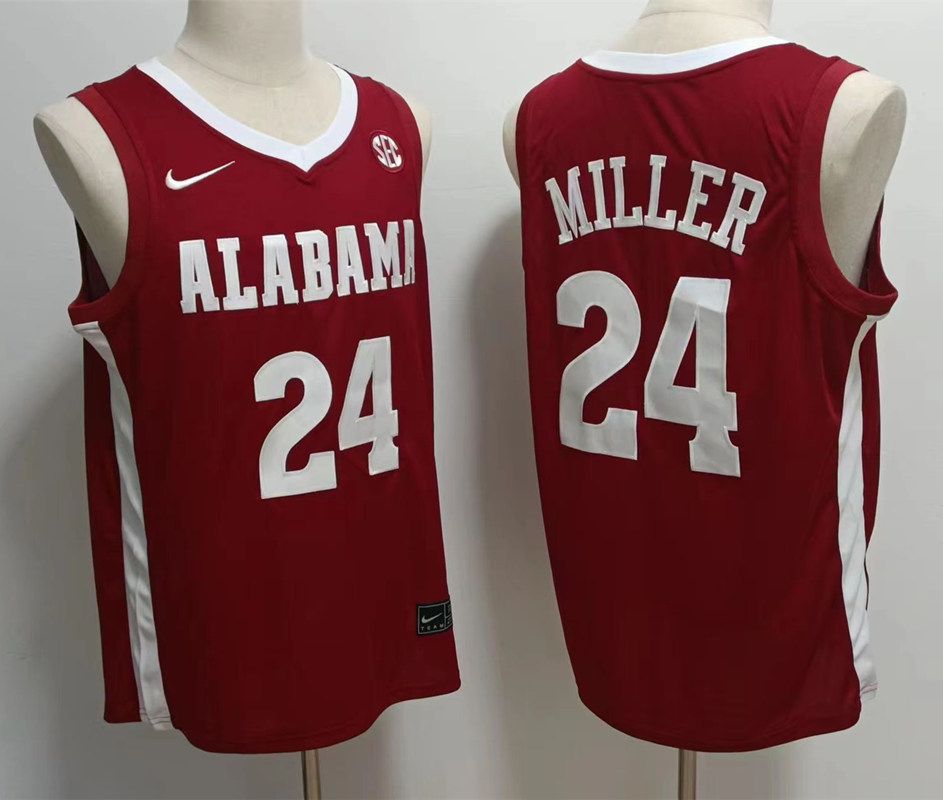 Men Alabama Crimson Tide #24 Miller Red 2024 Nike Vapor NCAA Jersey->ncaa teams->NCAA Jersey